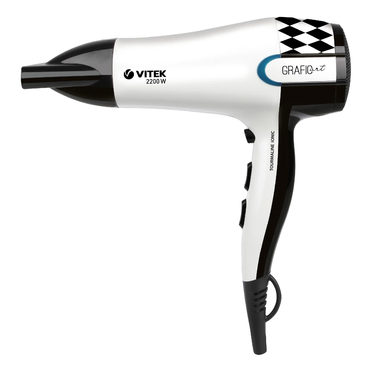 Фен Vitek VT-2299(W) (Мощность 2200 Вт, 6 режимов, 3 скорости, подача горячего и холодного воздуха, защита от перегрева, индикация включения)
