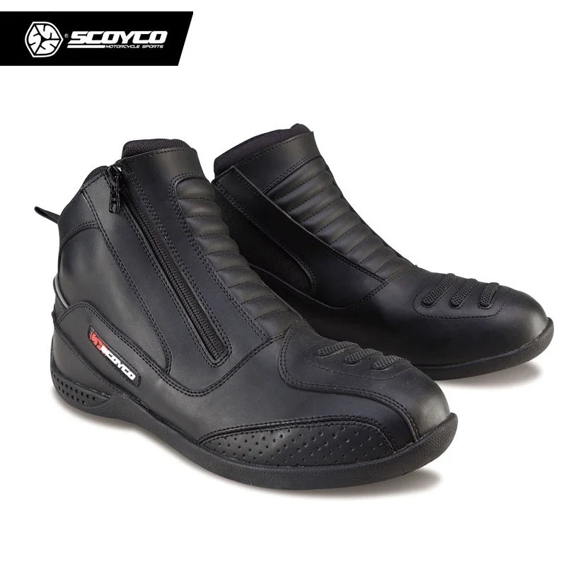 

SCOYCO Leather Motorcycle Boots Men's Moto Vintage Ankle Boots Breathable Bota Moto Biker Shoes Motocross Boots Moto