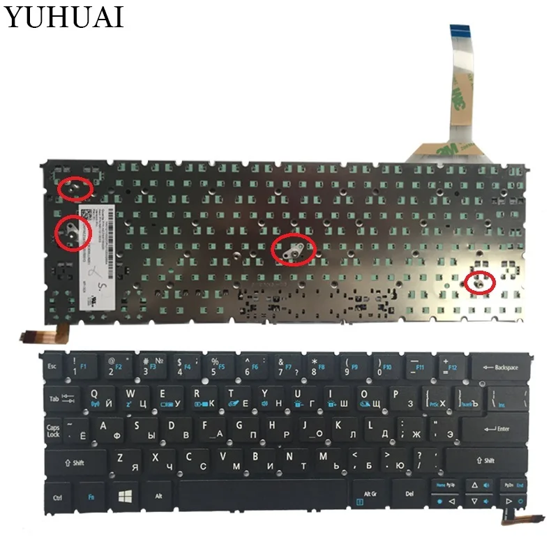

Russian laptop keyboard FOR ACER R7 R7-371 R7-372 backlit RU keyboard black