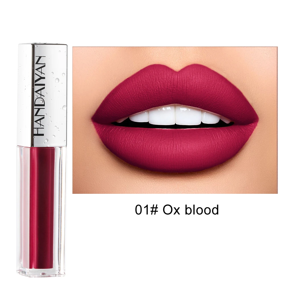 

HANDAIYAN 1Pc Ice Cream Velvet Matte Nude Lip Gloss Waterproof Long Lasting Moisturizing Lipstick Lip Glaze Lips Makeup TSLM2