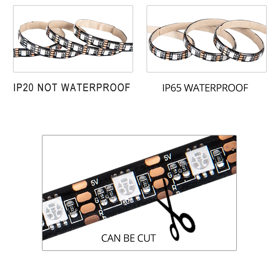 1m-5m LED Night Light 12V 5050 2835 LED Strip with Sata RF Wireless Remote Controller Flexible Computer Case Light (6)