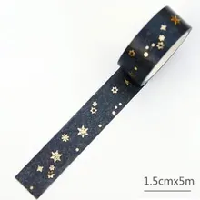 1X 1.5cm*5m Hot stamping snow washi tape sticker kawaii scrapbooking planner masking tape office adhesive tape DIY seal tape