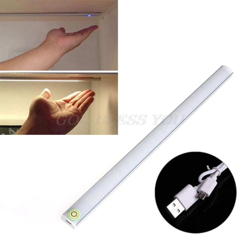 Затемняемый 30 см USB светодиодный сенсорный светильник, шкафчик, гардероб, буфет-лампа