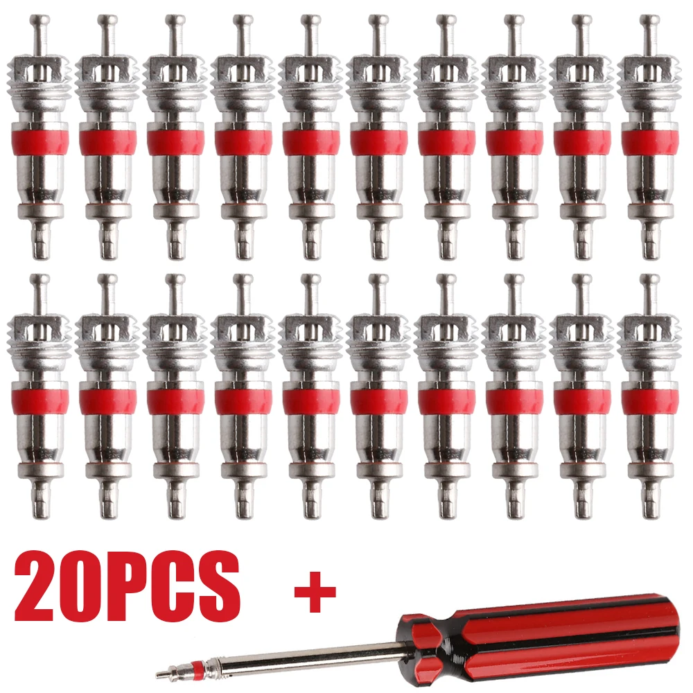 

20pcs Tyre Valve Core Insert with Remover Tool Valve Cores Truck Car Tyre Tire Air Conditioning Bike Car Tool
