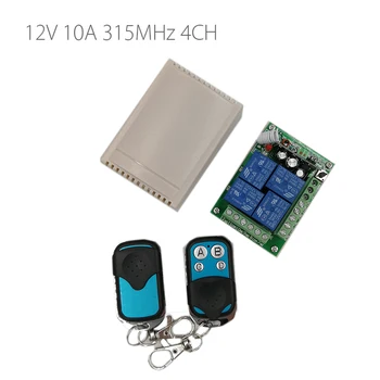 

12V 10A 315MHz 4CH Learning Code Switch Wireless Remote Control with 2 controls Free Shipping