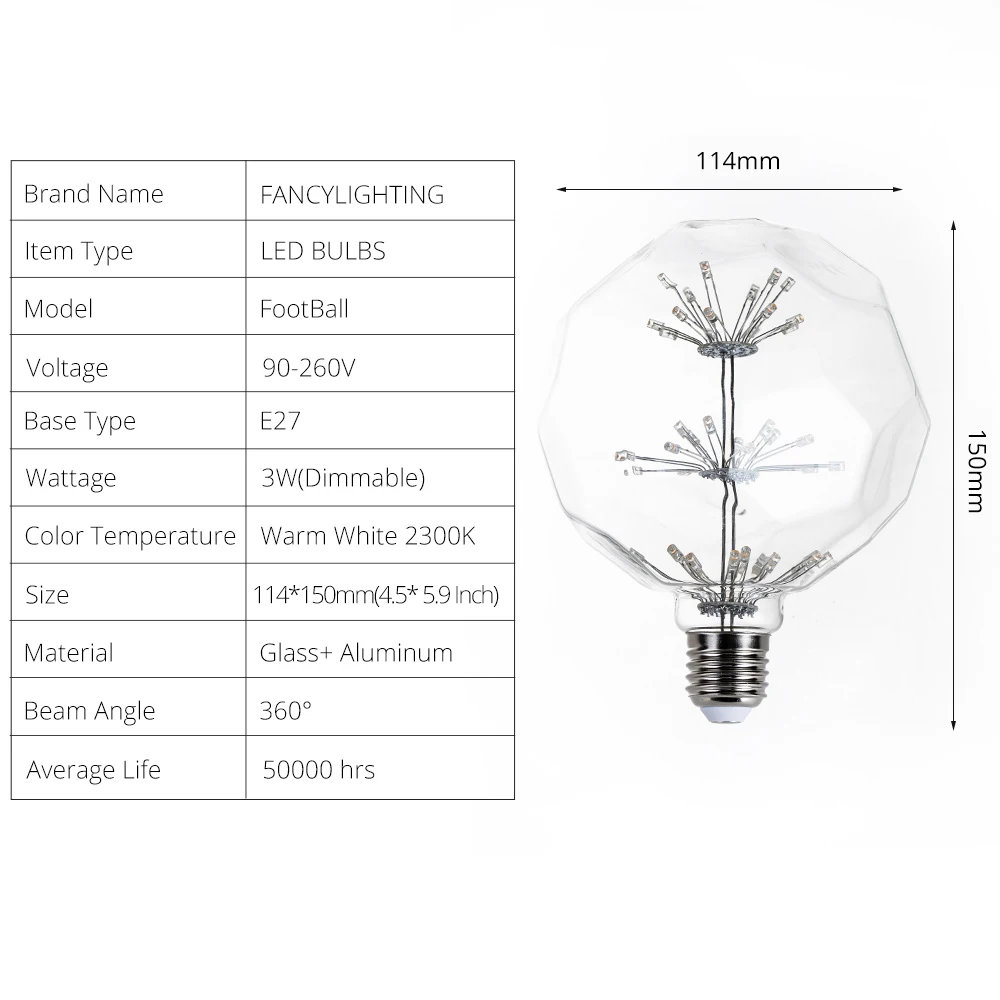 Led lamp E27 FootBall Starry Sky bulb 110/220V Dimmable bombillas led for home/LivingRoom/bedroom/celebration decor lamparas led Led lamp E27 FootBall Starry Sky bulb 110/220V Dimmable bombillas led for home/LivingRoom/bedroom/celebration decor lamparas led