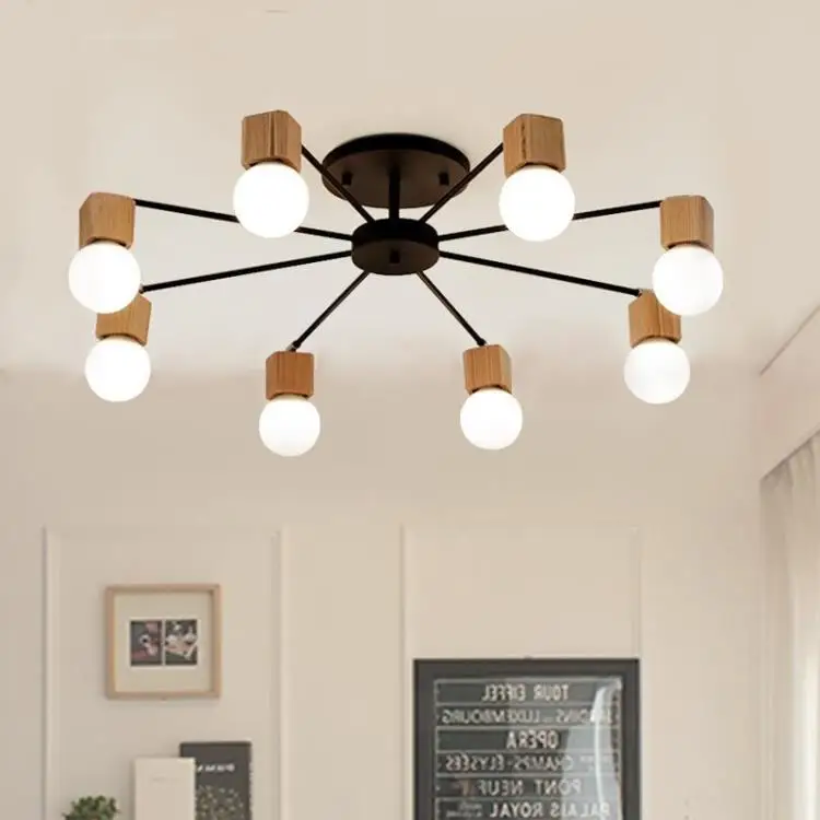 

AC100V~277V E27 Wood LED Ceiling Lights Living Room Bedroom Modern Ceiling Lamp Modern Lustres De Sala Plafon