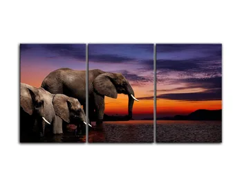 

Canvas Wall Art Elephant Decorative Art Canvas Print Paintings 3 Panels Modern Wall Decor Artwork for Wall Decor Office Decor