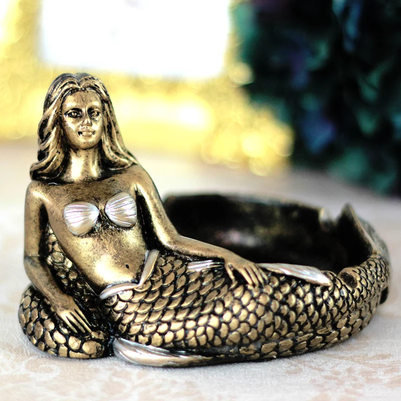 vintage home decor restore ancient ways large mermaid ashtrays decorative items crafts kawaii home decoration Idea Gift,Z220
