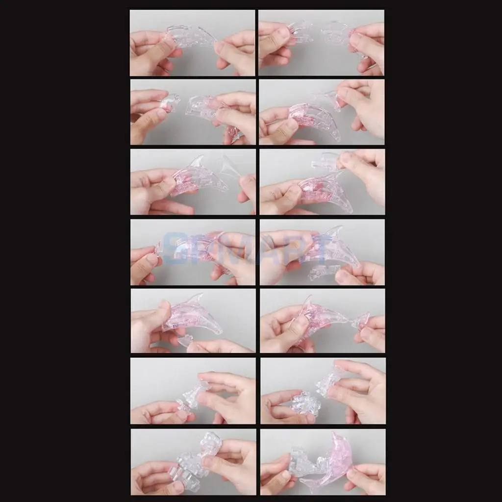 DIY 3D Crystal Puzzles Jigsaw Puzzles Tower/ Dolphin/ High Heel Shoes Model