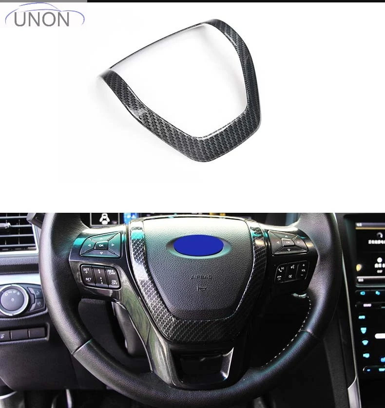

1PC Carbon fiber Steering Wheel Cover Decorative Sequins ForFord Explorer 2013-2016 CAR steering wheel Moulding Cover
