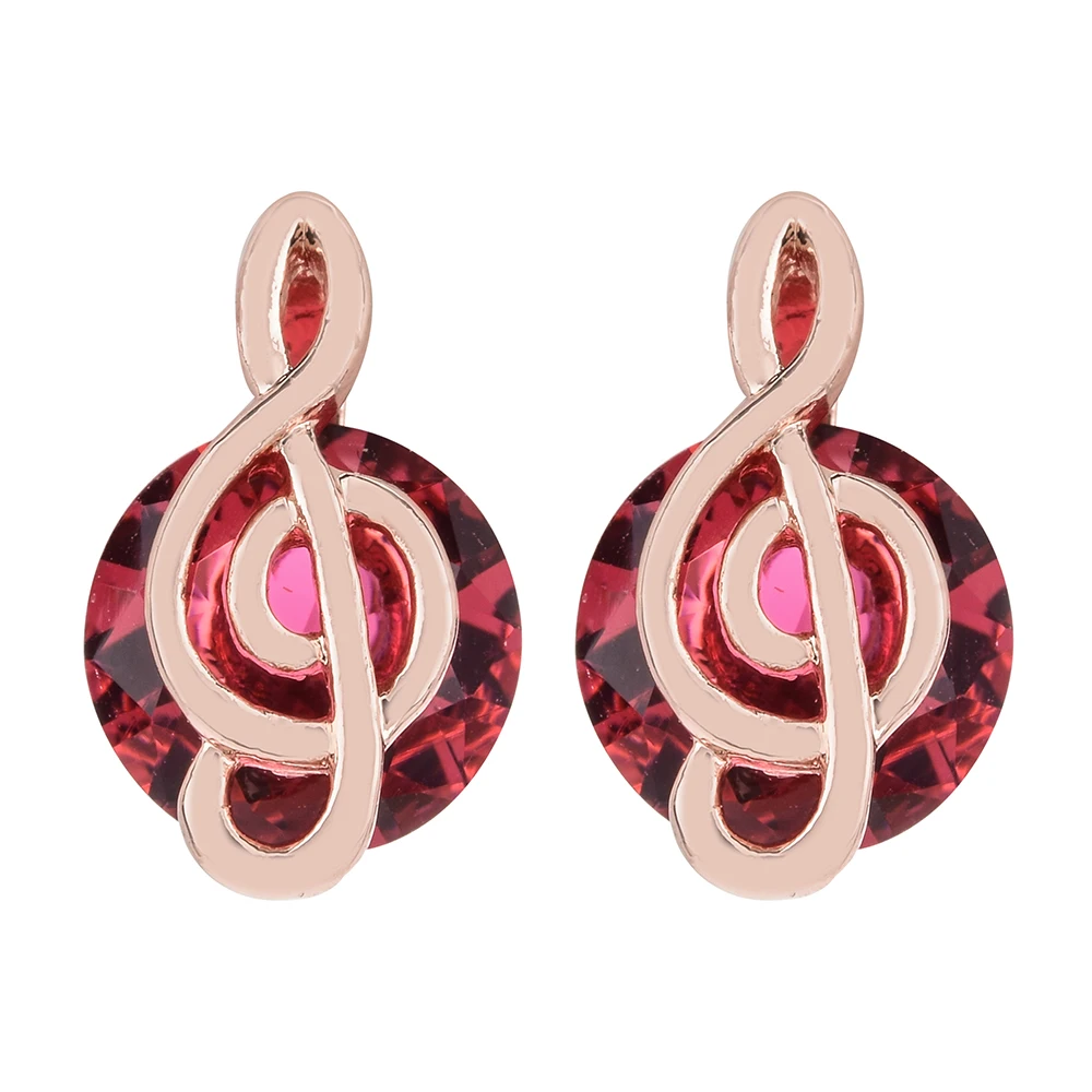 

8mm Cubic Zirconia Rose Gold Color Crystal Stud Earrings Jewelry Wedding for gift