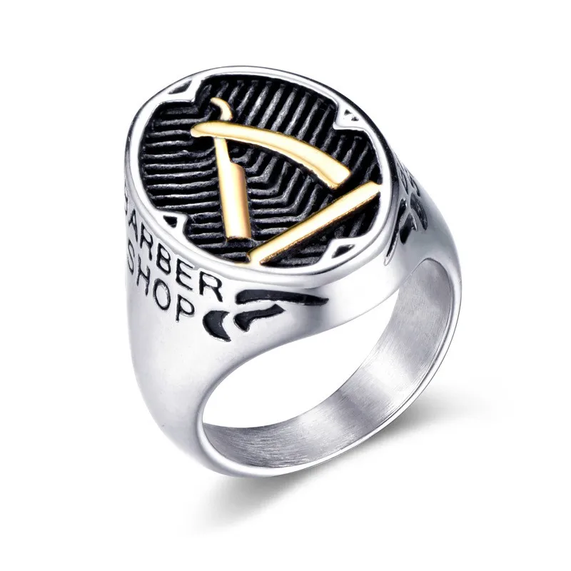 

LISTE&LUKE 1pc Support Dropship New Design Razor Ring 316L Stainless Steel Golden Silver Punk Style Cool Razor Ring
