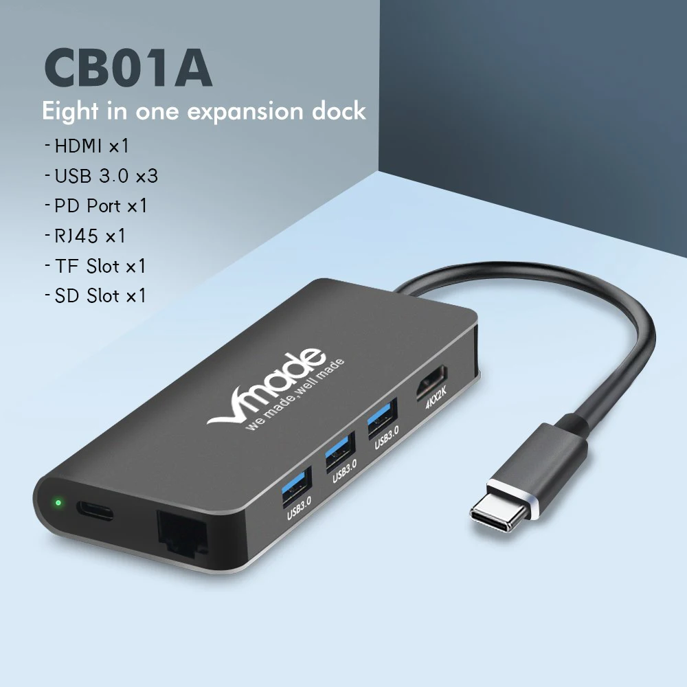 Vmade USB C концентратор USB-C-3,0 концентратор HDMI Thunderbolt 3 адаптер для MacBook samsung Galaxy S9 huawei P20 mate 20 Pro type C usb-хаб - Цвет: CB01A