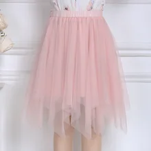 1619 юбка из прозрачной ткани женская летняя белая черная розовая сетчатая юбка миди с высокой талией Асимметричные плиссированные юбки сексуальная мода