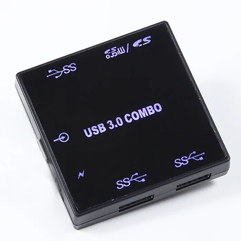

New 4 port usb 3.0 hub card reader with power adapter Backlight design ,Free shipping with tracking number