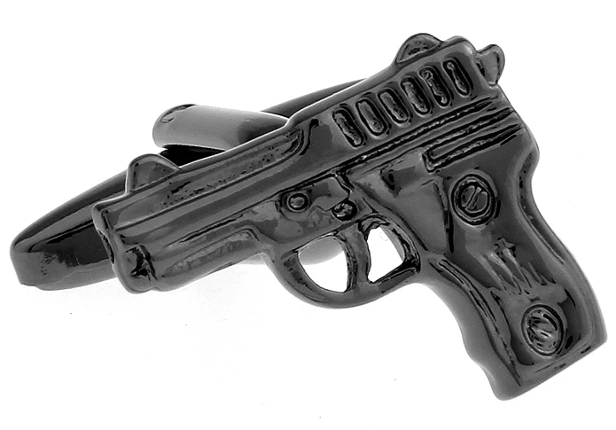 IGame Новое поступление дизайнерские запонки необычный с пистолетом дизайн лучший подарок для мужчин цвета оружейного металла запонки оптом и в розницу