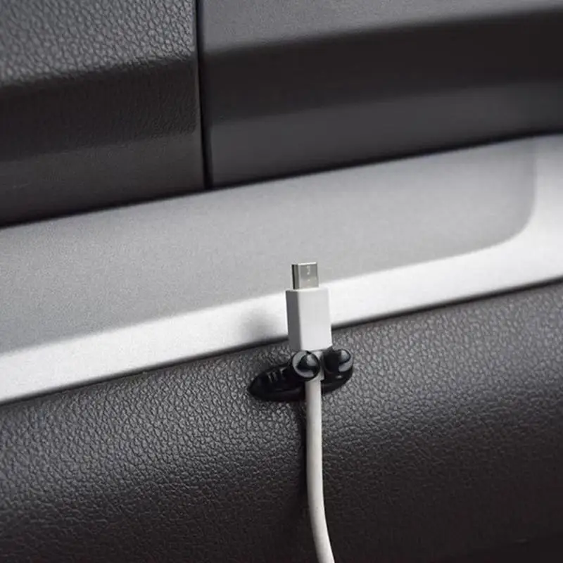 8 шт. автомобильная проводка зажим шнур USB кабель намотка-держатель Органайзер зажимы авто аксессуары с мягкой пластиковой одной кнопкой и вынуть