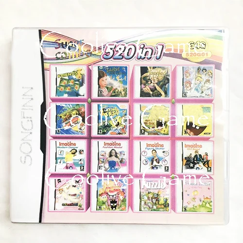 

520 in 1 Video Game Accessories Parts Compilation Cartridge Card for Handheld Console Super Combo Multi Cart