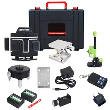 16 линий 3D лазерный уровень самонивелирующийся 360 горизонтальный и вертикальный крест супер мощный зеленый лазерный луч линии