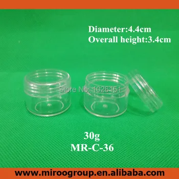 

Free Shipping 10PCS 30g 1oz Plastic Clear Cream Jar, 30g Plastic Jar, Cosmetic Packaging, Sample Jar Cream Pot,Display Container