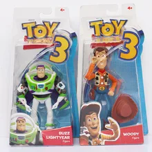 2Pcs/Set Toy Story 3 Buzz Lightyear + Woody Sheriff PVC Action Figure Toy Model Dolls For Children Great Gifts 18cm