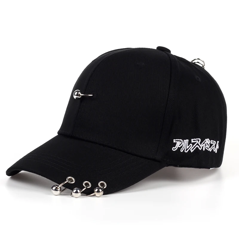 

Mens Snapback Hats Solid Color Iron Ring Decor Cotton Hats Women Kpop Simple Baseball Caps 2017 New Fashion Unisex