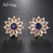 Клубная фабрика, этнические Кристальные круглые серьги-гвоздики, женские богемные синие циркониевые серьги круги для девушек, индийские ювелирные изделия, бижутерия