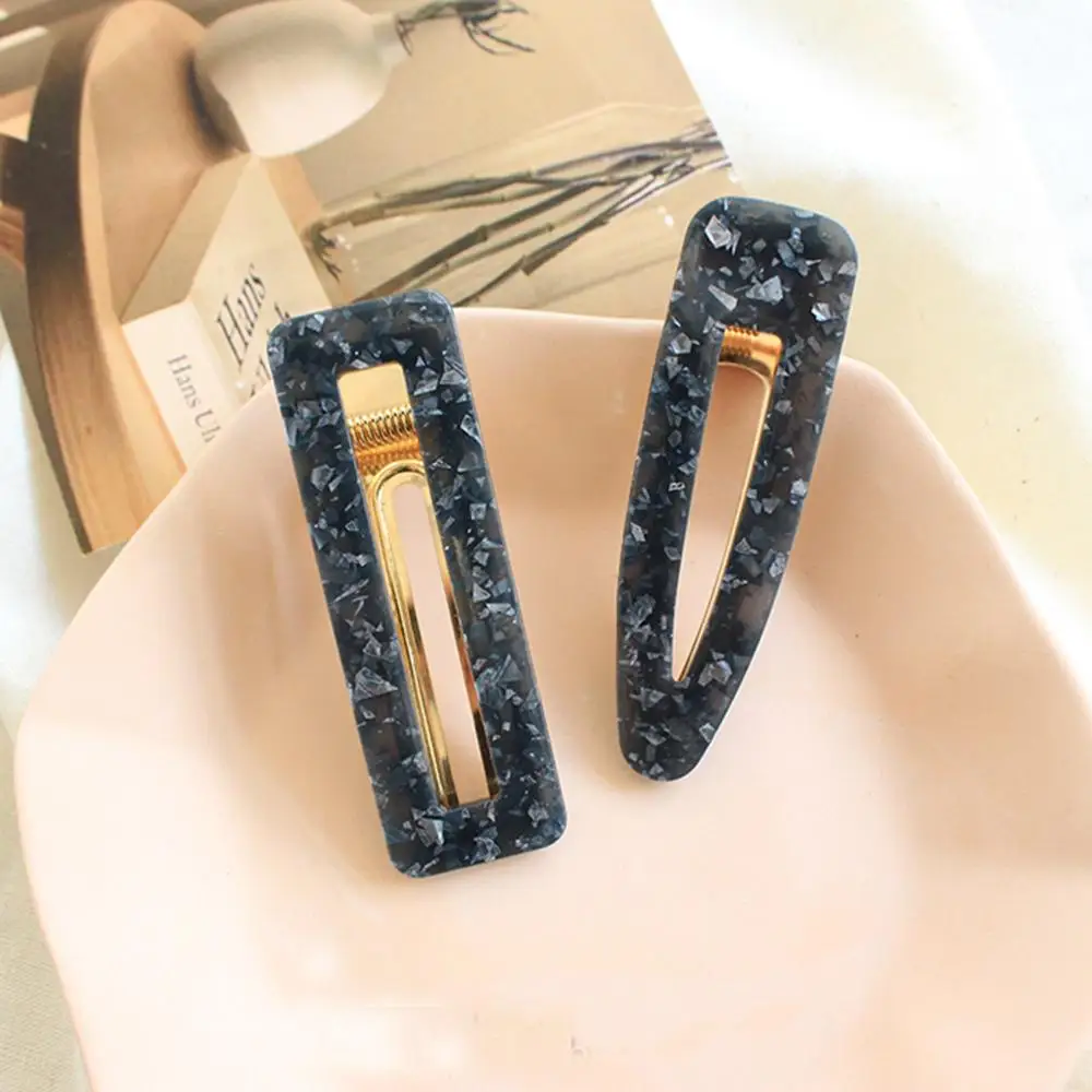 two pieces D M MISM заколки для волос для женщин, шпильки для волос, акриловые заколки в форме капли, блестящая фольга, блестящая Шпилька, заколка для волос - Цвет: two pieces D
