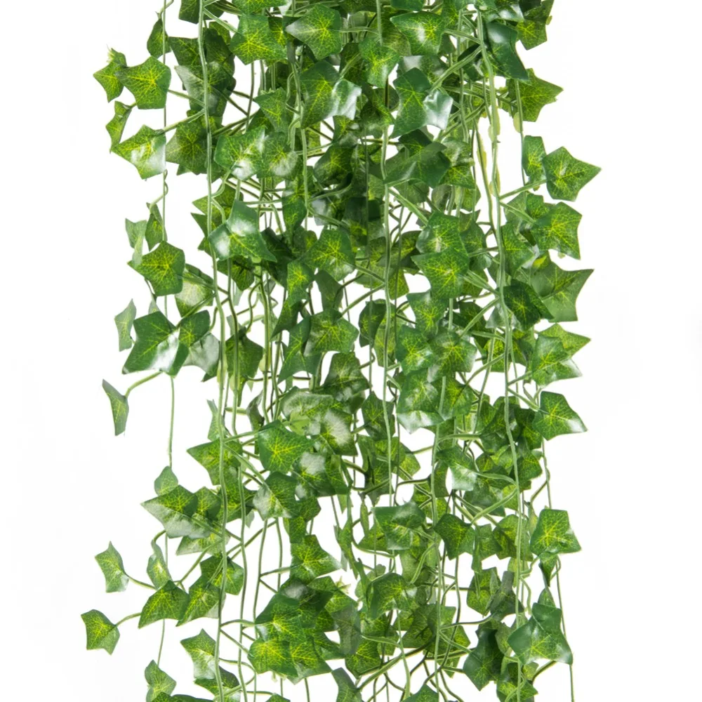 

2M Artificial Green Leaf Ivy Wall Decor Room Decoration Fake Plants Vine Wedding para Succulent Indoor Artificial Plant Garden
