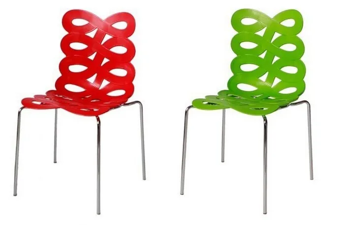 The fashion and art dining chair, hollow chairs, plastic+ metal, metal furniture,modern dining room chairs