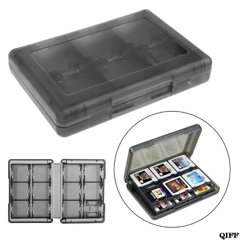 Прямая поставка и оптовая продажа черный игровой чехол 28 в 1 для карт Nintendo DS 3DS
