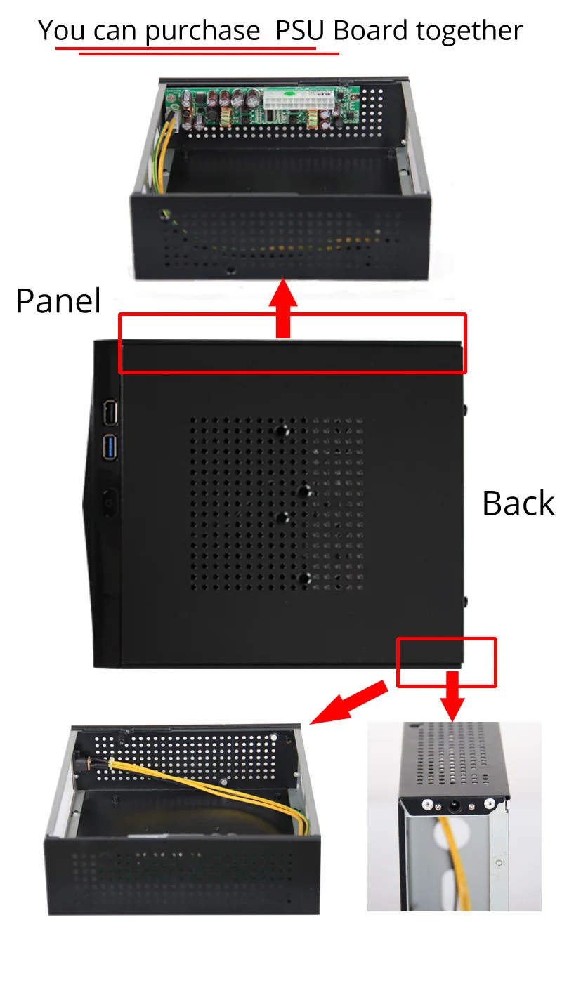 Горячая Распродажа DIY Mini itx HTPC корпус черный стальной домашний кинотеатр itx материнская плата ПК компьютерный корпус игровой настольный