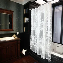 Elegant Floral Prints PEVA Shower Curtain White Simple High Quality Bathroom Curtains Waterproof Thickening Partition Curtain