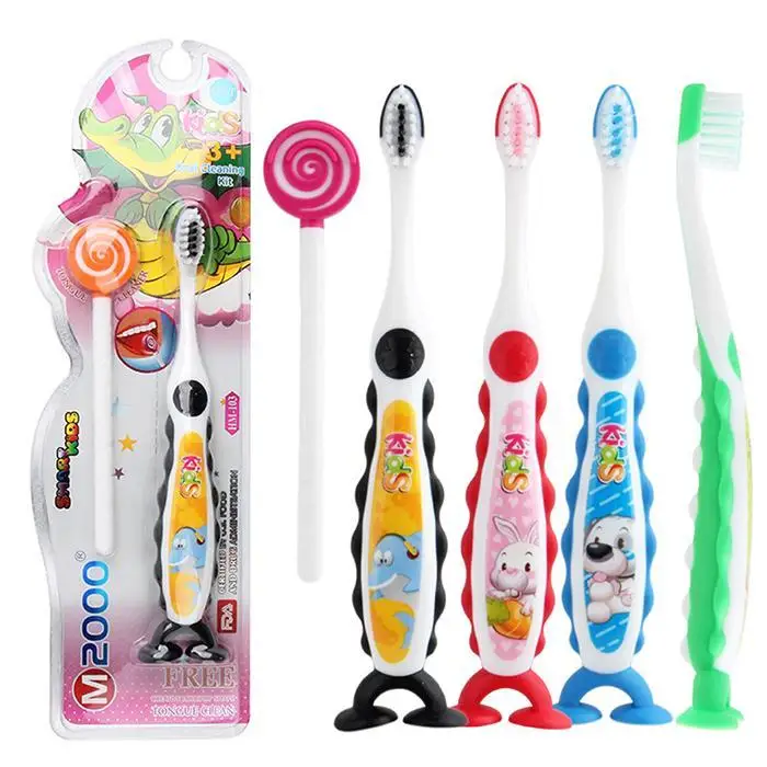 

Fashion 1 set of super soft mane toothbrush cartoon vertical penguin antibacterial toothbrush suitable for children