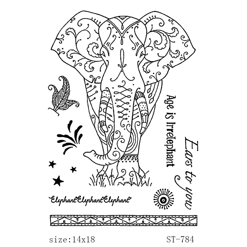 

AZSG Elephant Clear Stamps/Seals For DIY Scrapbooking/Card Making/Album Decorative Silicone Stamp Crafts