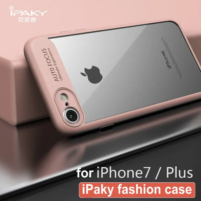 

iPaky For Apple iPhone 7 Plus Case Soft Silicone Frame Hard Transparent Back Cover For iPhone7 iPhone 8 Plus Phone Cases