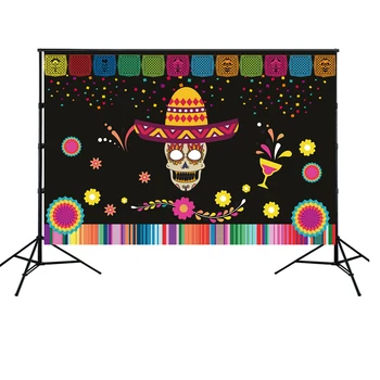 

HUAYI fiesta theme vinyl photography backdrops for parties banner decor mexican themed dress-up photobooth background W-1914