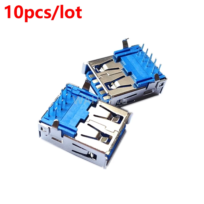 

10pcs USB3.0 USB 3.0 A Female Adapter Connector USB Socket Soldering Plug USB Cable Connector For DIY Charger Adapter HY1385