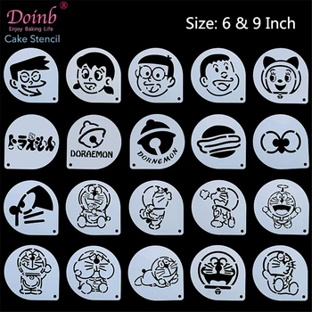 

6Inch Cartoon Anime Character Doraemon Dorami Cake Stencil Plastic Pad Mold Flower Strew Duster Cupcake Fondant Baking Moulds