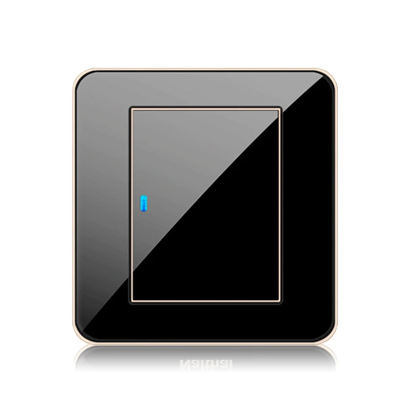 EU 1 2 3 4 Gang 1 2 Way Press button Black Mirror Light Switch Any Point Wall Switch Acrylic Panel With Led Socket USB German UK