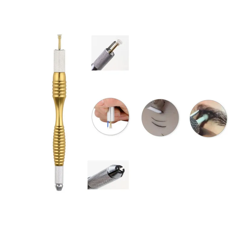 

2 Head Round Flex Needle Lock-Pin Stainless Professional Manual Permanent Makeup Tattoo Eyebrow Lip Tobori Pen