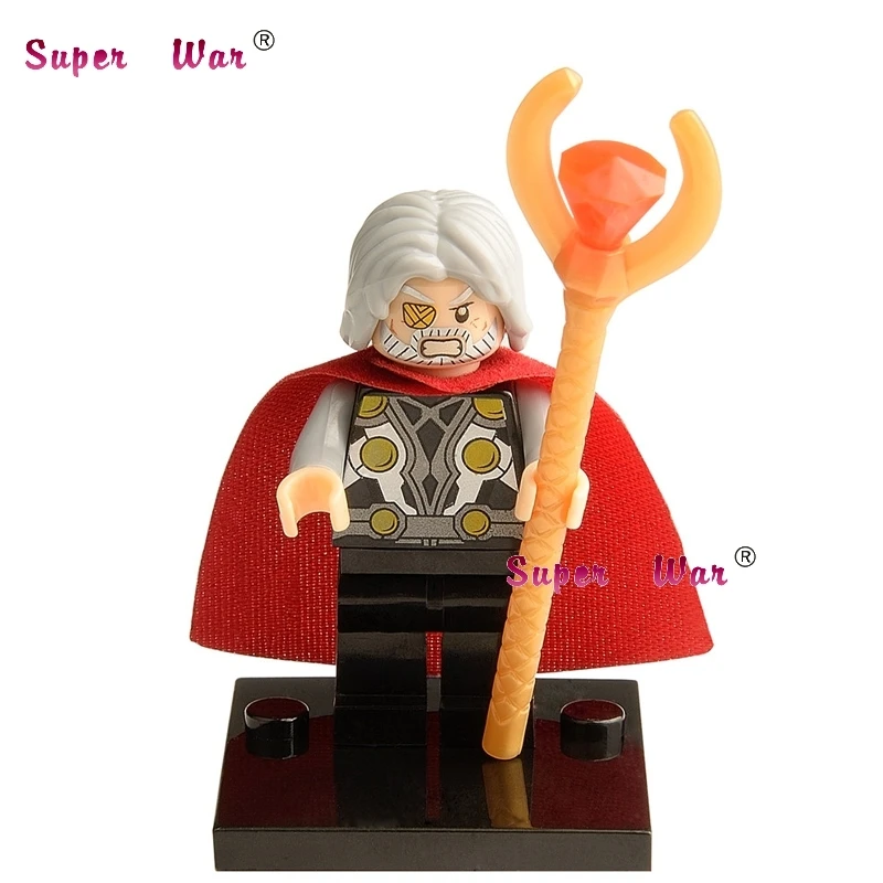 

1PCS superhero marvel avengers Odin with Staff building blocks action set model bricks toys for children
