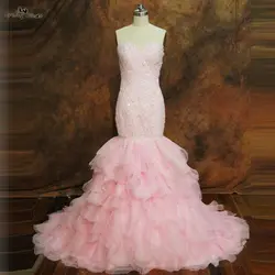Розовые кружевные свадебные платья RSW280