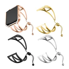 Нержавеющая сталь браслет Браслет-манжета для Fitbit Blaze на смарт-часы модные женские туфли замена запястье ремень 6,3-9.7in