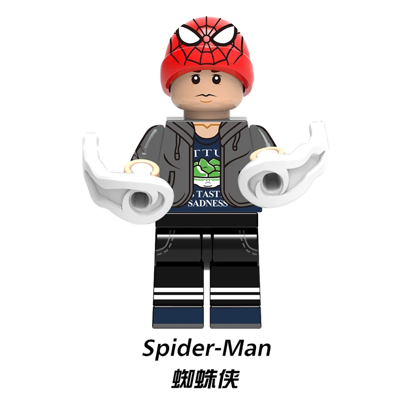 Single Marvel Legoings Spiderman into the Spider Verse Miles Morales Kingpin Scorpion Gwen Stacy Goblin Building Blocks Kids Toy