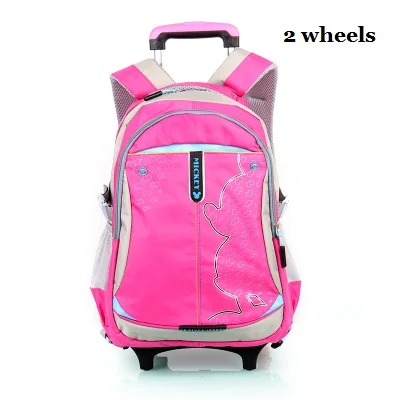 Детский чемодан школьные сумки, студенческие чемоданы на колесиках, рюкзак, водонепроницаемый детский рюкзак на лестницу для мальчиков и девочек - Цвет: 2 wheels