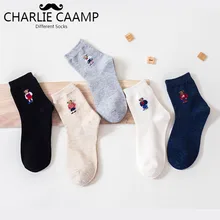 5 шт./лот, женские носки, осенне-зимние хлопковые жаккардовые мультяшный медведь, носки, женские простые теплые спортивные носки S315