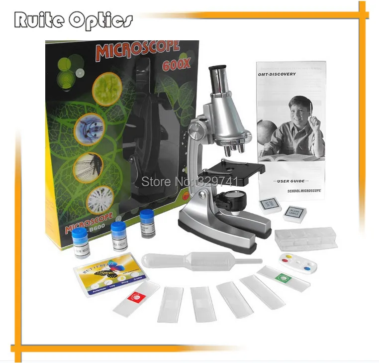 

Birthday Gift 100x, 300x, 600x Illuminated Monocular Student Toy Microscope with Refecting Mirror and Lamp