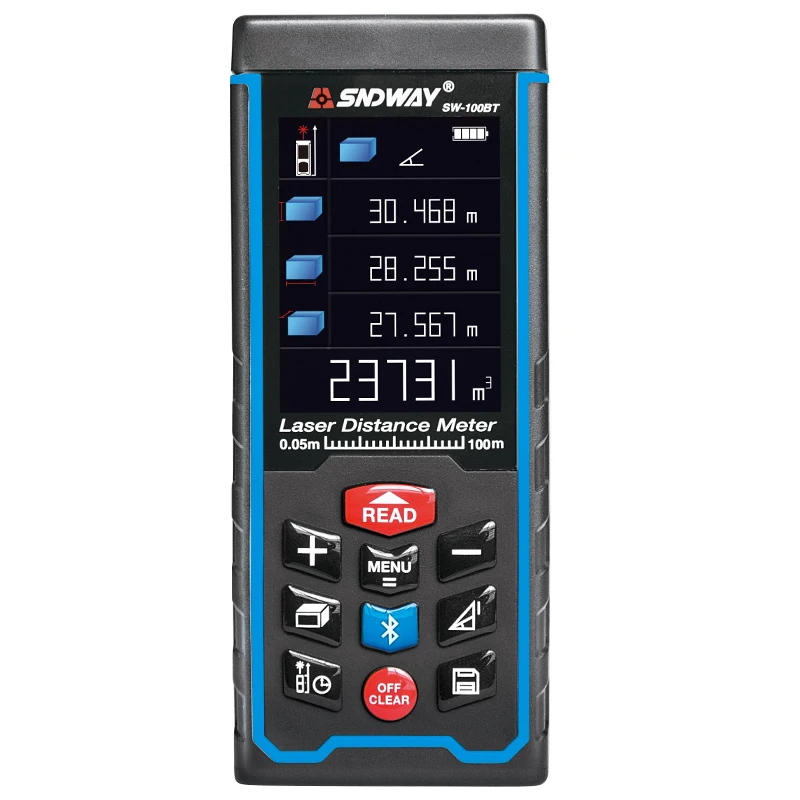 

SNDWAY Rangefinder HD Large Display Laser Distance Meter Length/Area/Volume/Pythagoras Measuring Meter Digital Laser Rangefinder